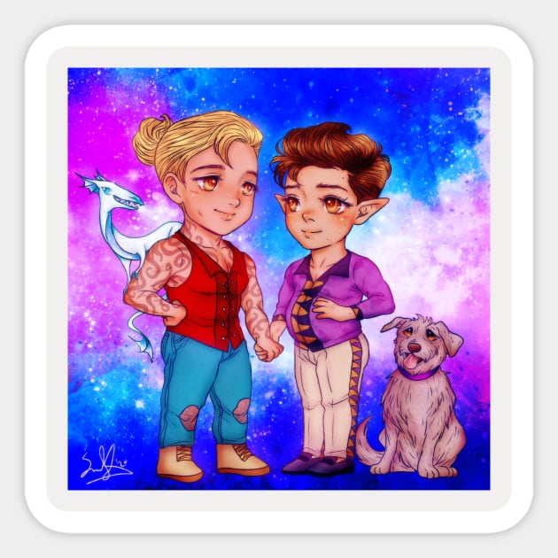 Wyatt and Morgan Sticker by cwgrayauthor